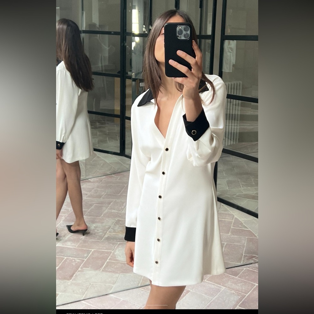 Contrast Trim Mini Dress